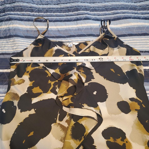 Cabi Size M 174 Ingenue Cami Tank Top Ruffle Adjustable Straps Animal Print - Picture 8 of 9